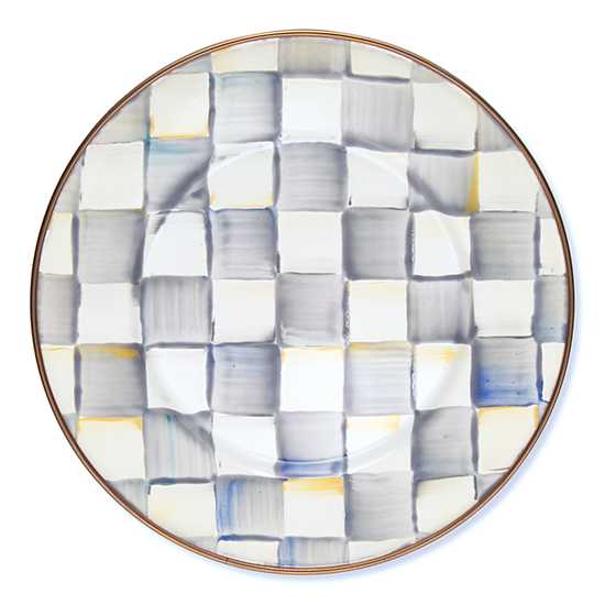 MacKenzie-Childs Sterling Check Enamel Salad/Dessert Plate