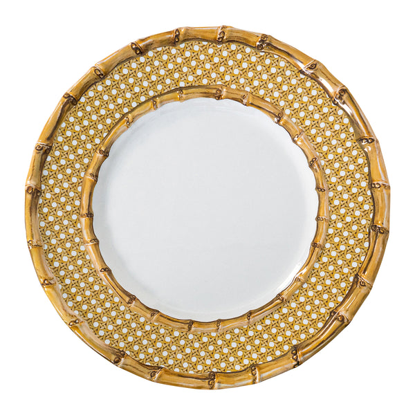 Juliska Bamboo Caning Melamine Dinner Plate - Natural