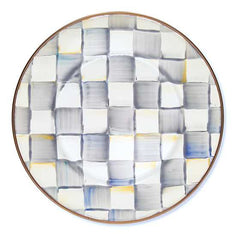 MacKenzie-Childs Sterling Check Enamel Salad/Dessert Plate