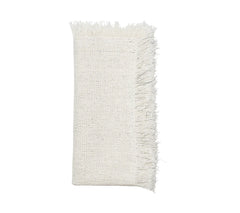 Kim Seybert Silver/White Fringe Napkin