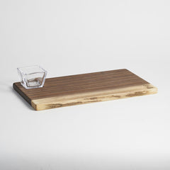 Andrew Pearce/ Simon Pearce Collaboration Black Walnut Board & Glass Bowl